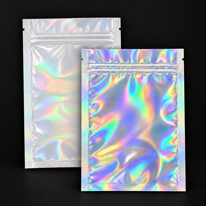 1/2 oz Mylar Bag - 1000 Ct - Holographic/Clear