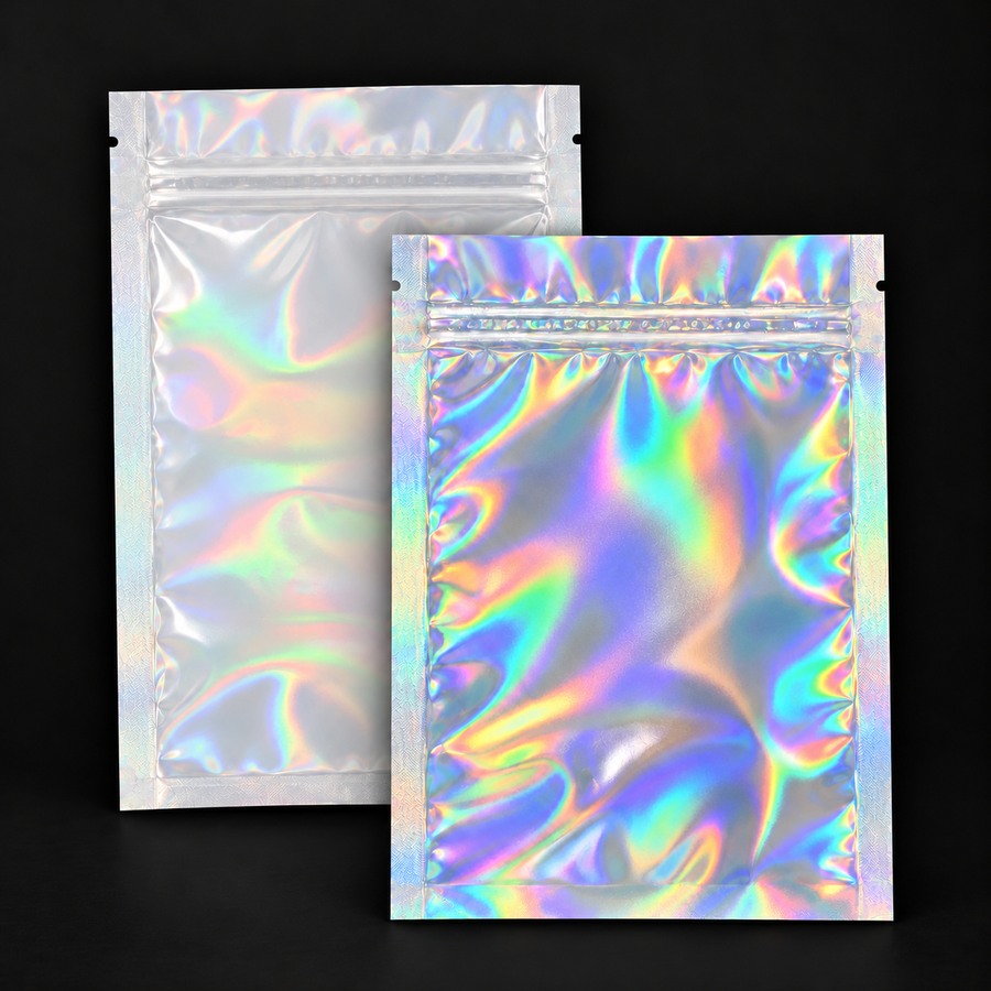 1 oz Mylar Bag - 1000 Ct - Holographic/Clear
