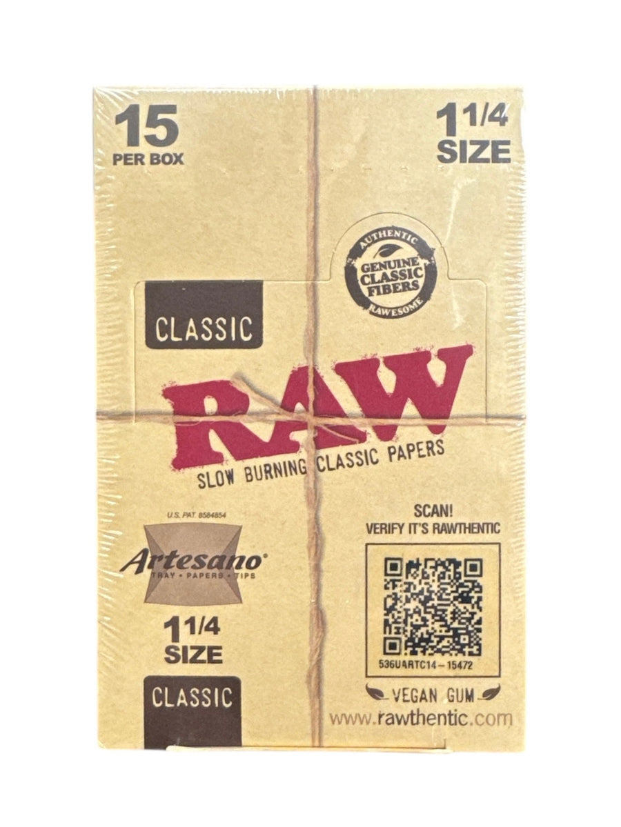 Raw 1-1/4" Classic "Artesano"  Rolling Papers - 15 Ct