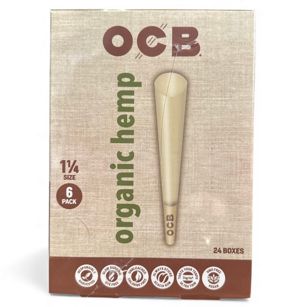 OCB 1-1/4" Cone - Organic Hemp - 24 Ct
