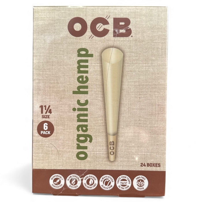 OCB 1-1/4" Cone - Organic Hemp - 24 Ct