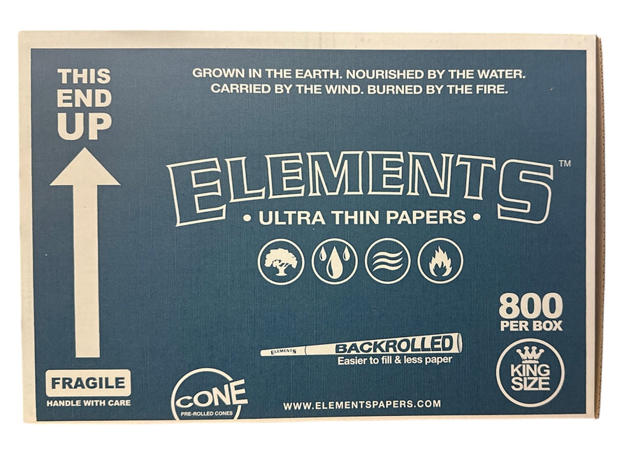 Elements King Size Cone - Rice - 800 Ct Backrolled