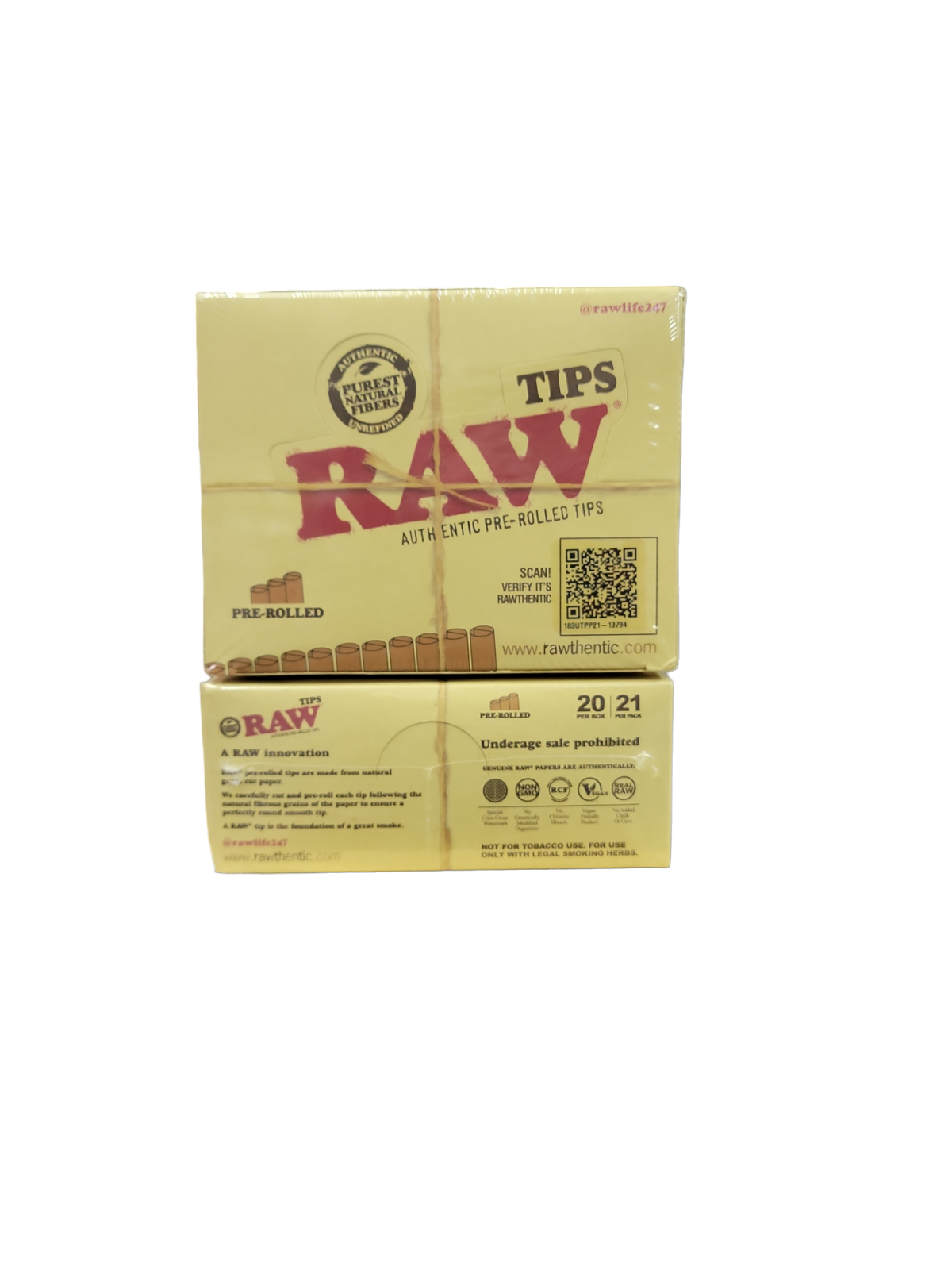 RAW Pre-Roll Tips - 21 Ct