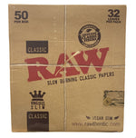 RAW King Size Classic Slim Rolling Paper - 50 Ct